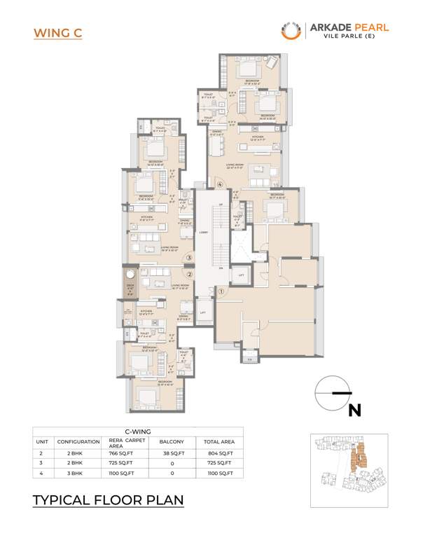  pearl 1 Wing C Cluster Plan for Typical Floor