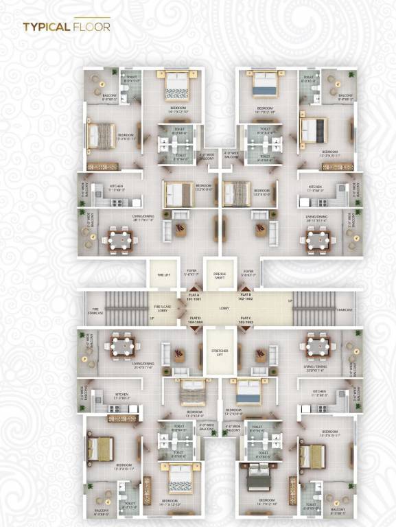  pristine heights Pristine Heights Cluster Plan from 1st to 10th Floor