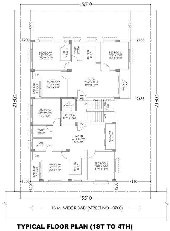  dwarka cooperative housing society Dwarka Cooperative Housing Society Cluster Plan From 1st To 4th Floor