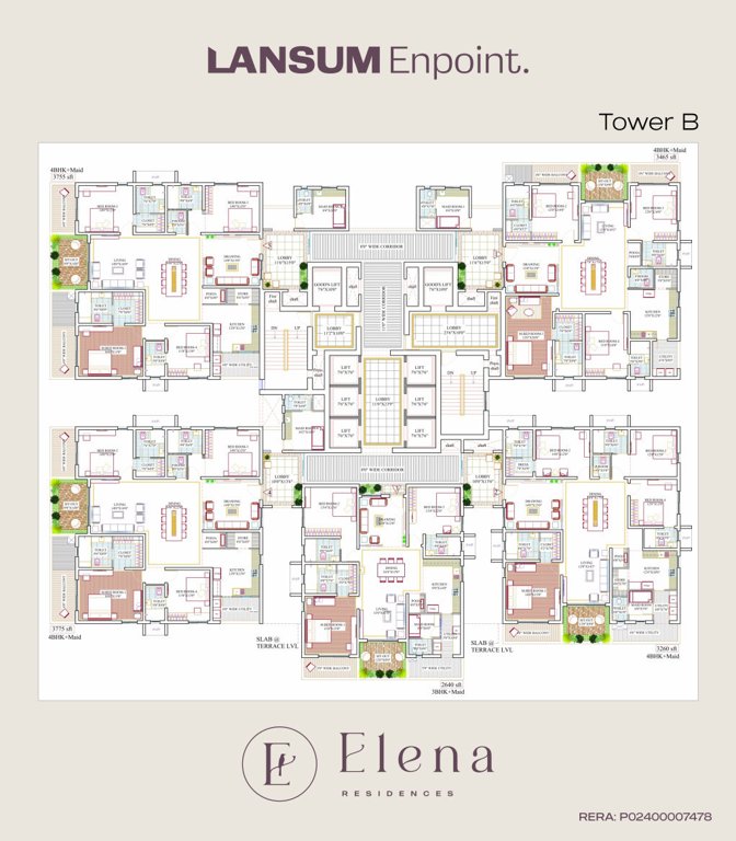 lansum elena residences Block B Cluster Plan