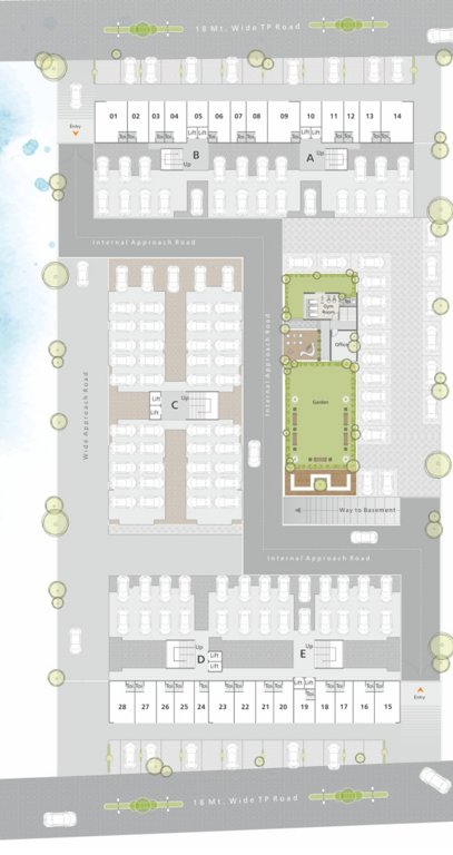 shivalay bliss phase 2 Block A,B,C,D,E Cluster Plan For Ground Floor