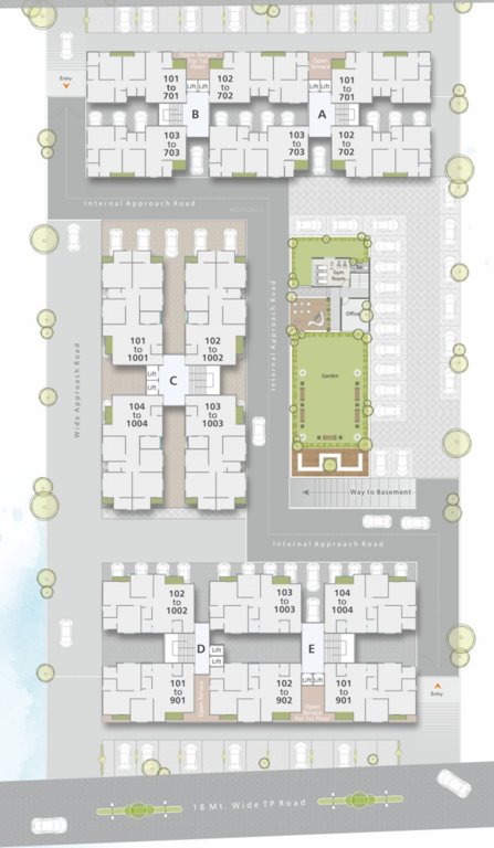 shivalay bliss phase 2 Block A,B,C,D,E Cluster Plan For Typical Floor Plan