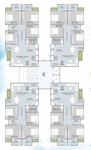  shivalay-bliss-phase-2 Block C Cluster Plan From 1st To 10th Floor