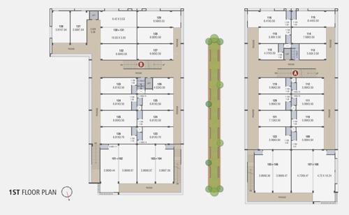  adalaj-trade-center A, B Cluster Plan For 1st Floor
