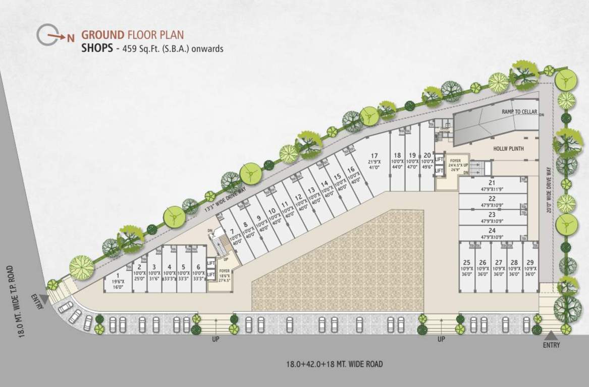  shree tapasvi icon Tapasvi Icon Cluster Plan For Ground Floor
