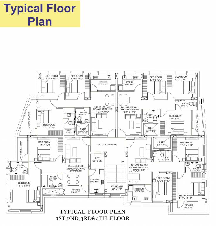  krishna residency Krishna Residency Cluster Plan From 1st To 4th Floor