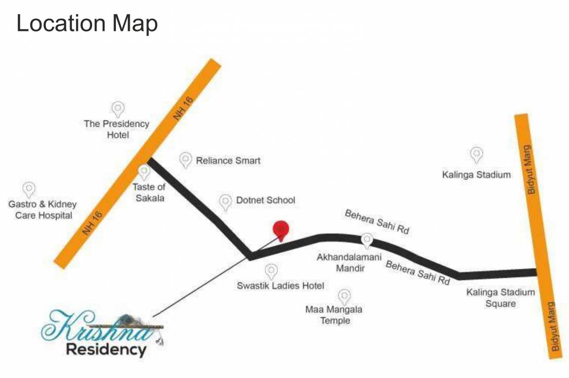  krishna residency Location Plan