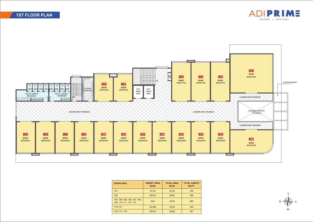  prime Adi Prime Cluster Plan for 1st Floor