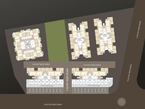  om-aashtha Block A,B,C,D,E,F,G,H,I,J Cluster Plan For 1st Floor