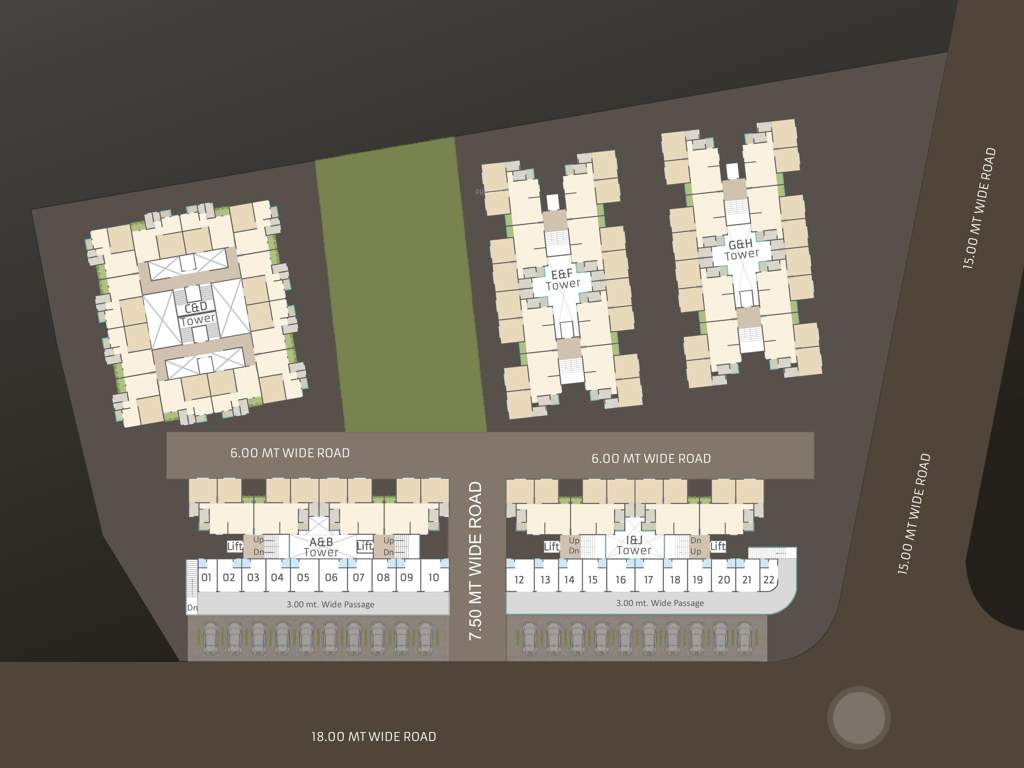  om aashtha Block A,B,C,D,E,F,G,H,I,J Cluster Plan For 1st Floor