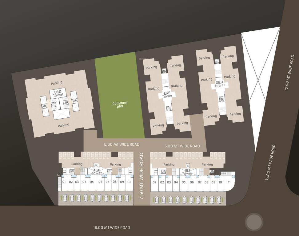  om aashtha Block A,B,C,D,E,F,G,H,I,J Cluster Plan For Ground Floor