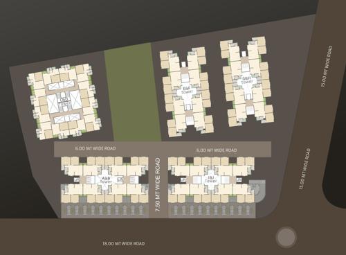  om-aashtha Block A,B,C,D,E,F,G,H,I,J Cluster Plan For Typical Floor