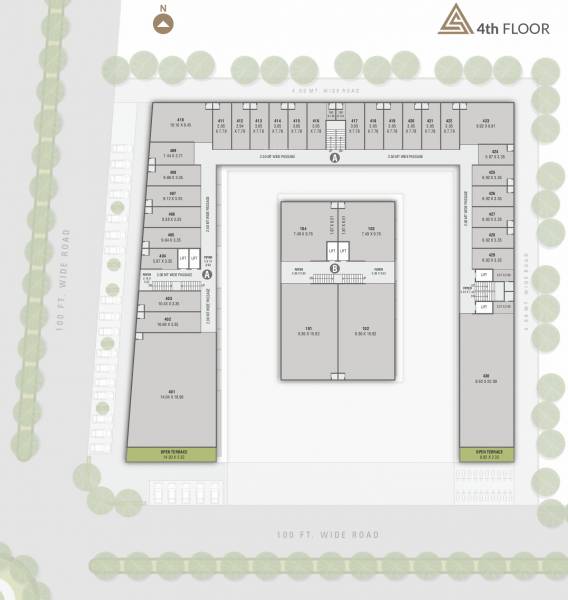  ananta-square Block A, B Cluster Plan For 4th Floor