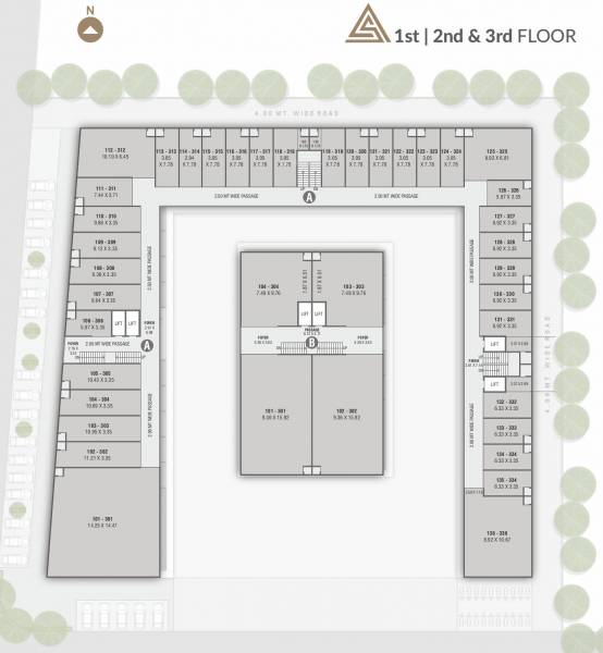  ananta-square Block A, B Cluster Plan From 1st To 3rd Floor