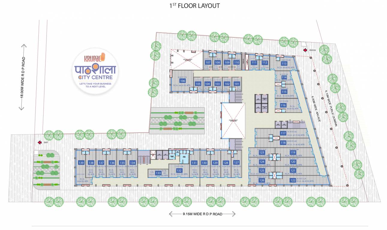 krupal pathshala city centre A Cluster Plan For 1st Floor