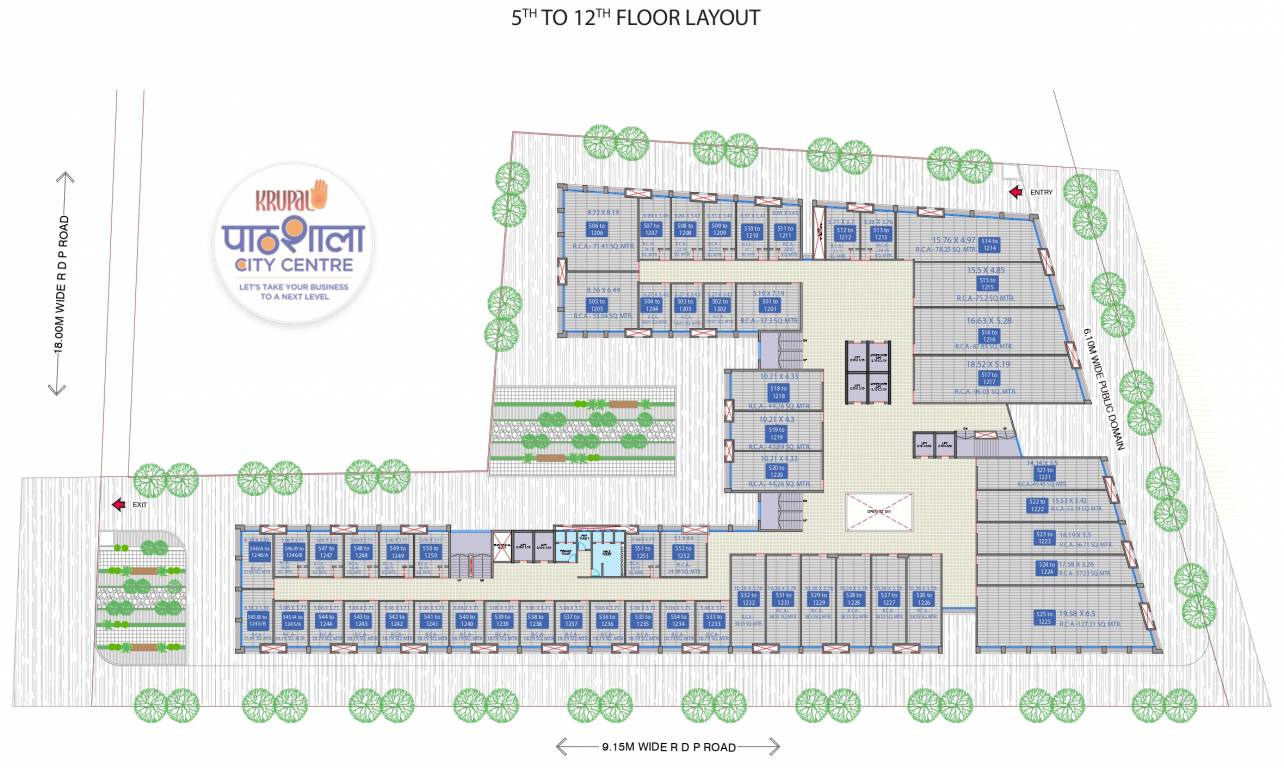  krupal pathshala city centre A Cluster Plan From 5th To 12th Floor