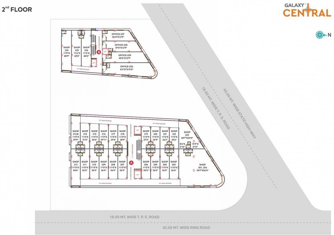  central A, B Cluster Plan For 2nd Floor