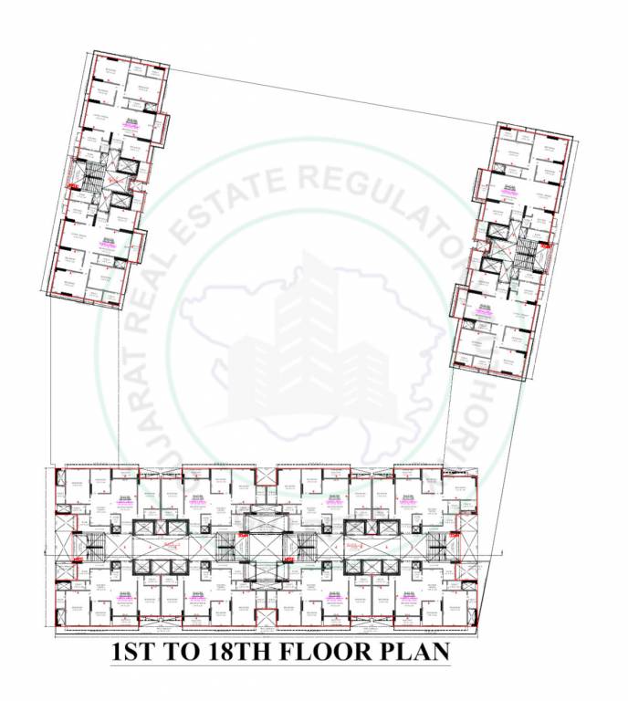  amazia Block A,B,C & D Cluster Plan from 1st to 18th Floor