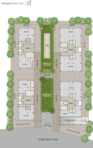  the-avante- Block- A, B, C, D Cluster Plan For Ground Floor