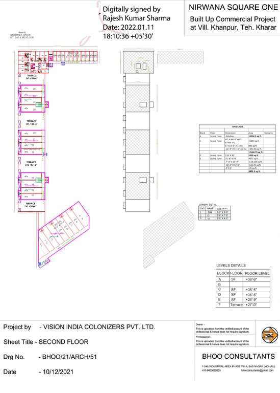  nirwana square one Block A, Block C, Block D, Block E, Block F  Cluster Plan for 2nd Floor