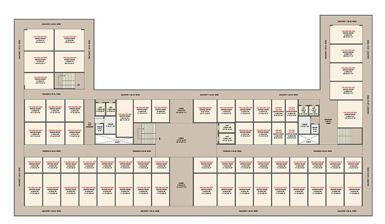  siddhivinayak trade center A And B Wing Cluster Plan From 1st To 4th Floor