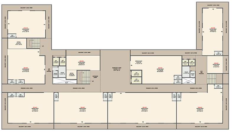  siddhivinayak trade center A And B Wing Cluster Plan From 5th To 6th Floor