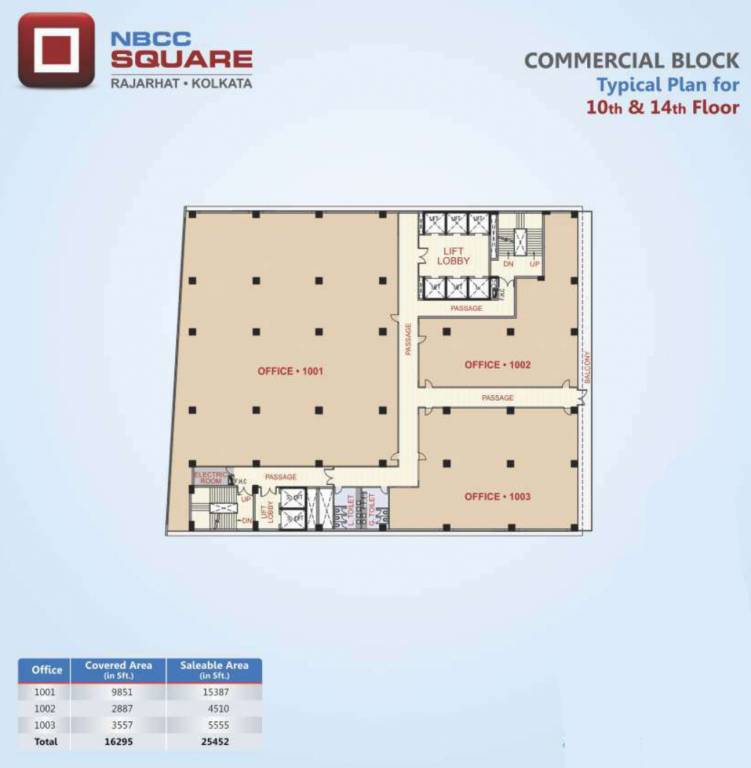  square  NBCC Square Cluster Plan For 10th & 14th Floor