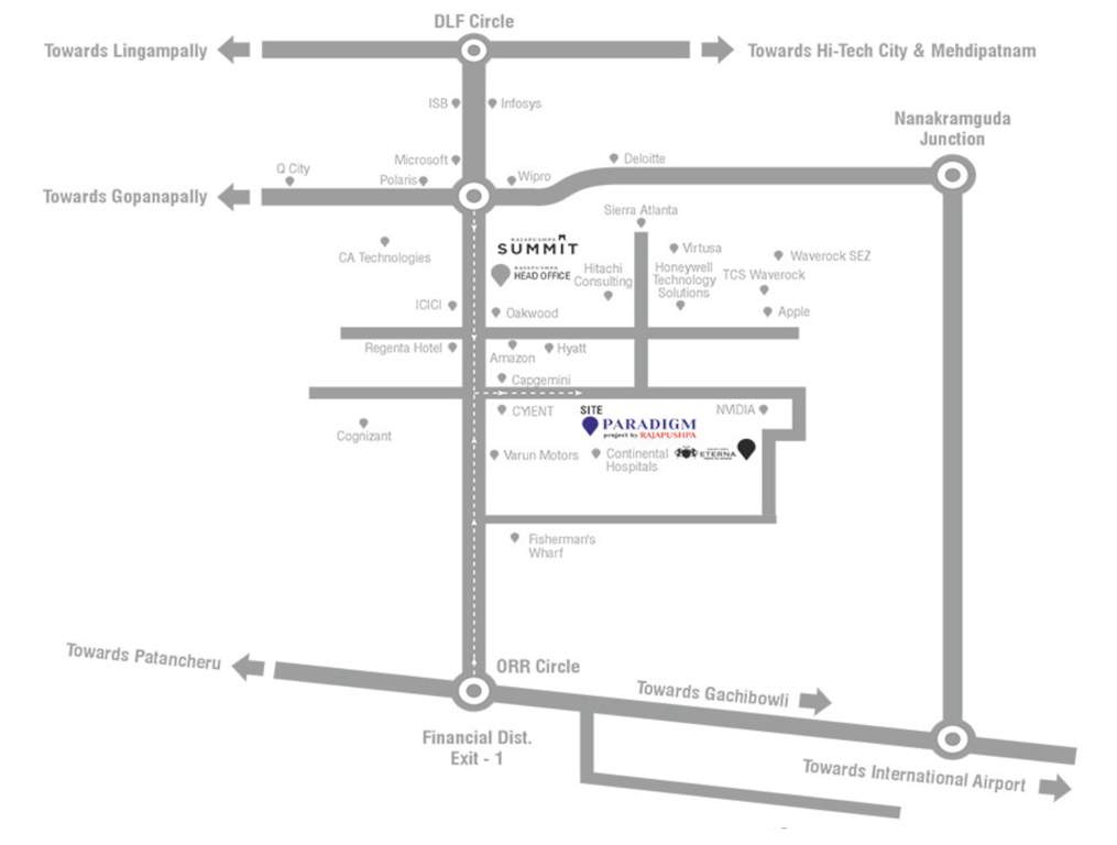  paradigm rajapushpa Location Plan