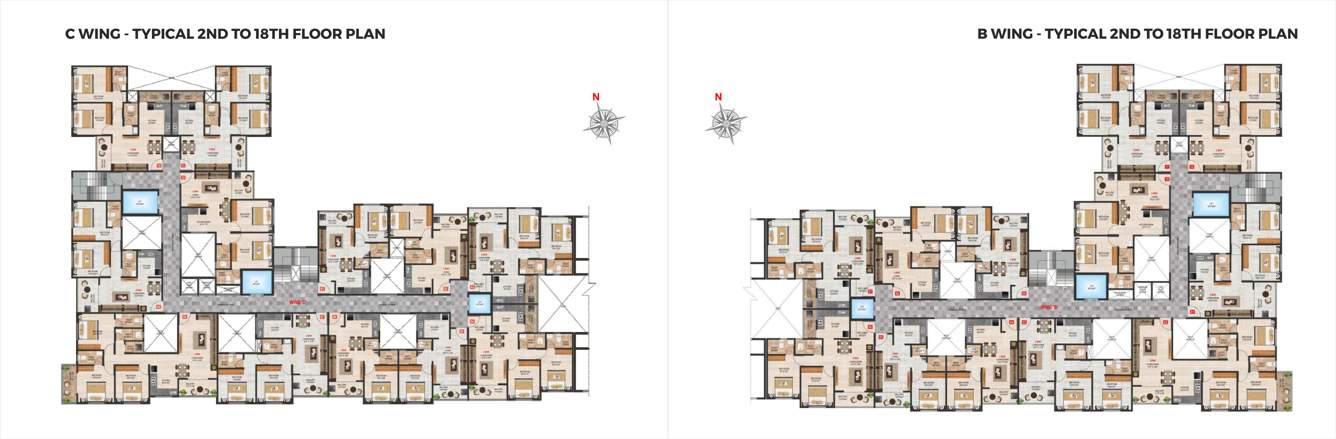  rivernest B & C Cluster Plan from 2nd to 18th Floor