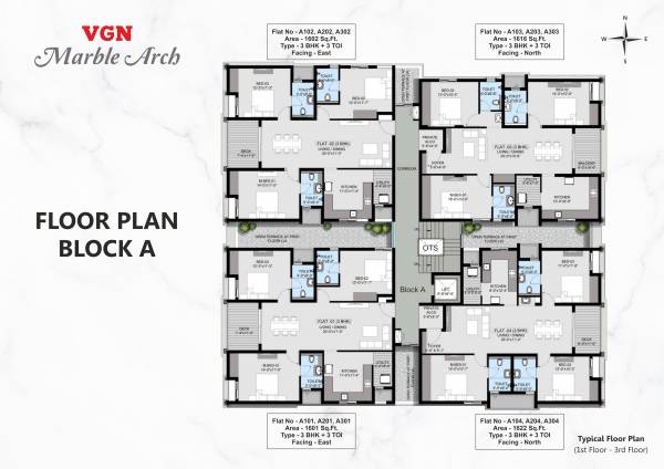  marble-arch Block A Cluster Plan from 1st to 3rd Floor