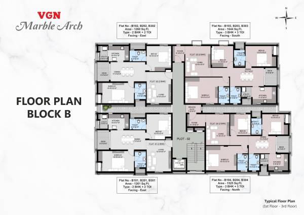  marble-arch Block B Cluster Plan from 1st to 3rd Floor