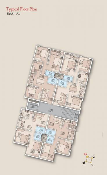Block A1 Typical Floor Cluster Plan bliss Block A1 Typical Floor Cluster Plan