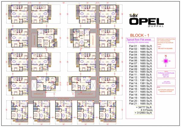  opel Tower 1 Typical Cluster Plan