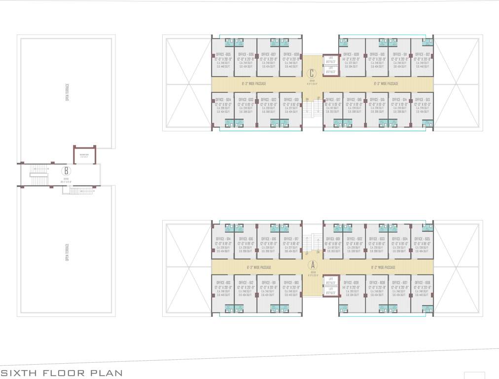  bijal business centre A To C Cluster Plan for 6th Floor