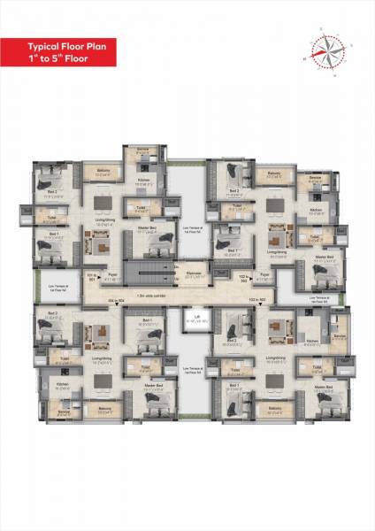  ekta Ekta Cluster Plan from 1st to 5th Floor