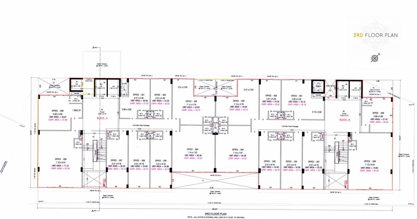  grand emporio Block A & B Cluster Plan for 3rd Floor