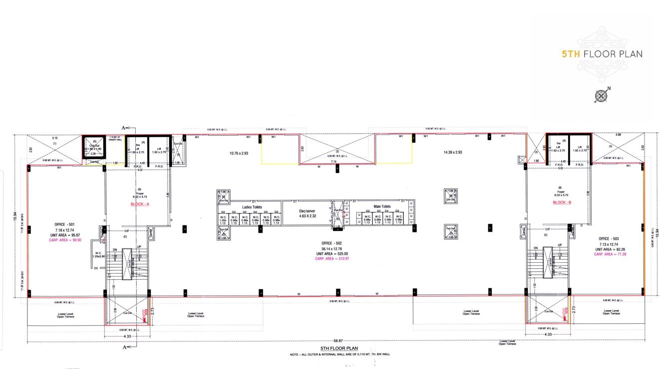  grand emporio Block A & B Cluster Plan for 5th Floor