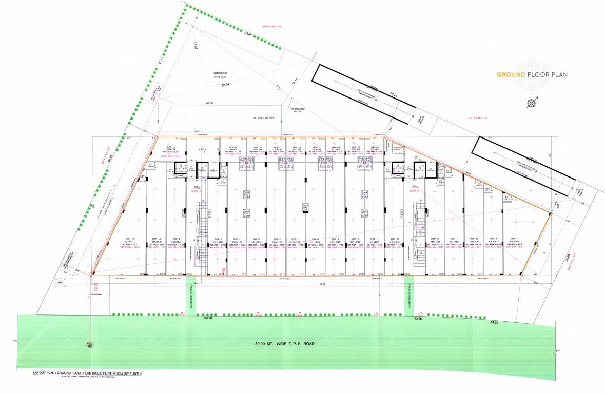  grand emporio Block A & B Ground Floor Cluster Plan