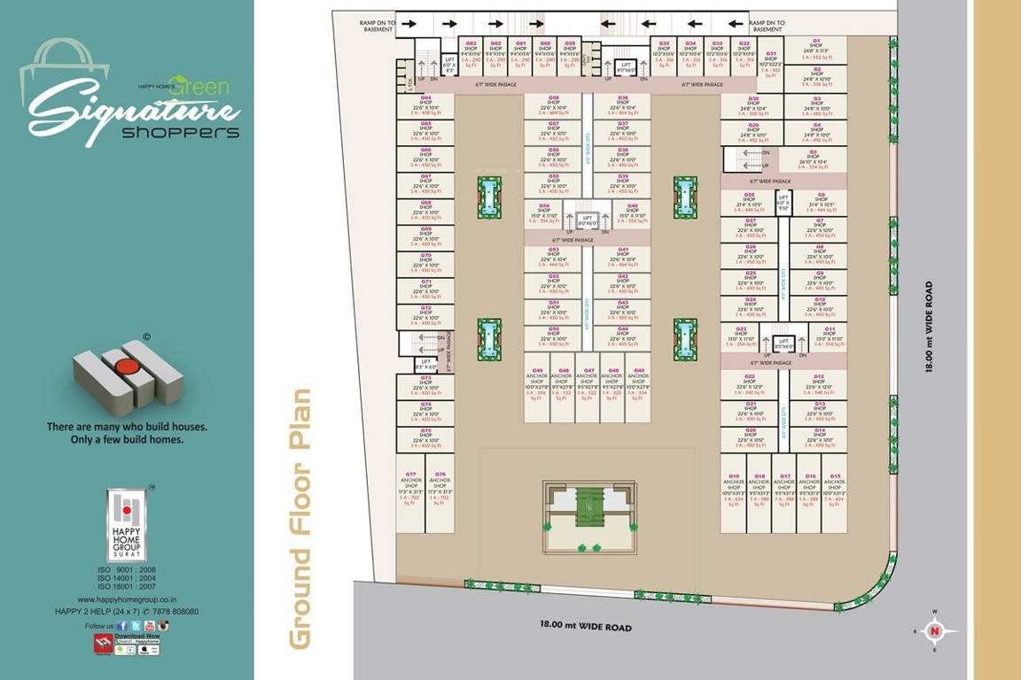 green signature shoppers Green Signature Shoppers Cluster Plan for ground Floor