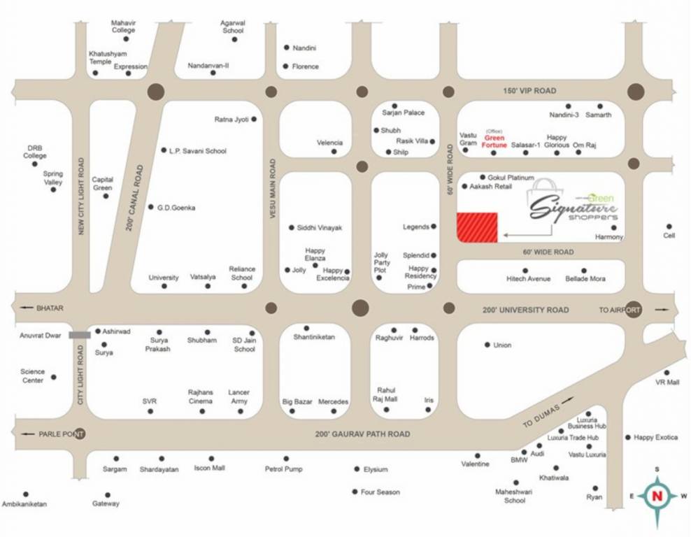 green signature shoppers Location Plan