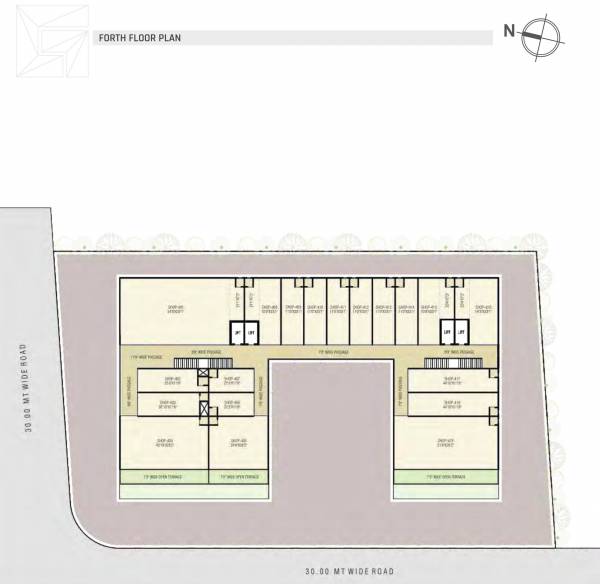  square Tower A Cluster Plan For 4th Floor