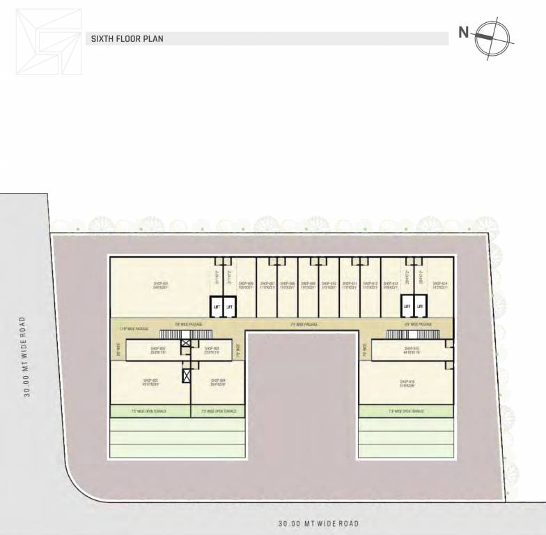  square Tower A Cluster Plan For 6th Floor