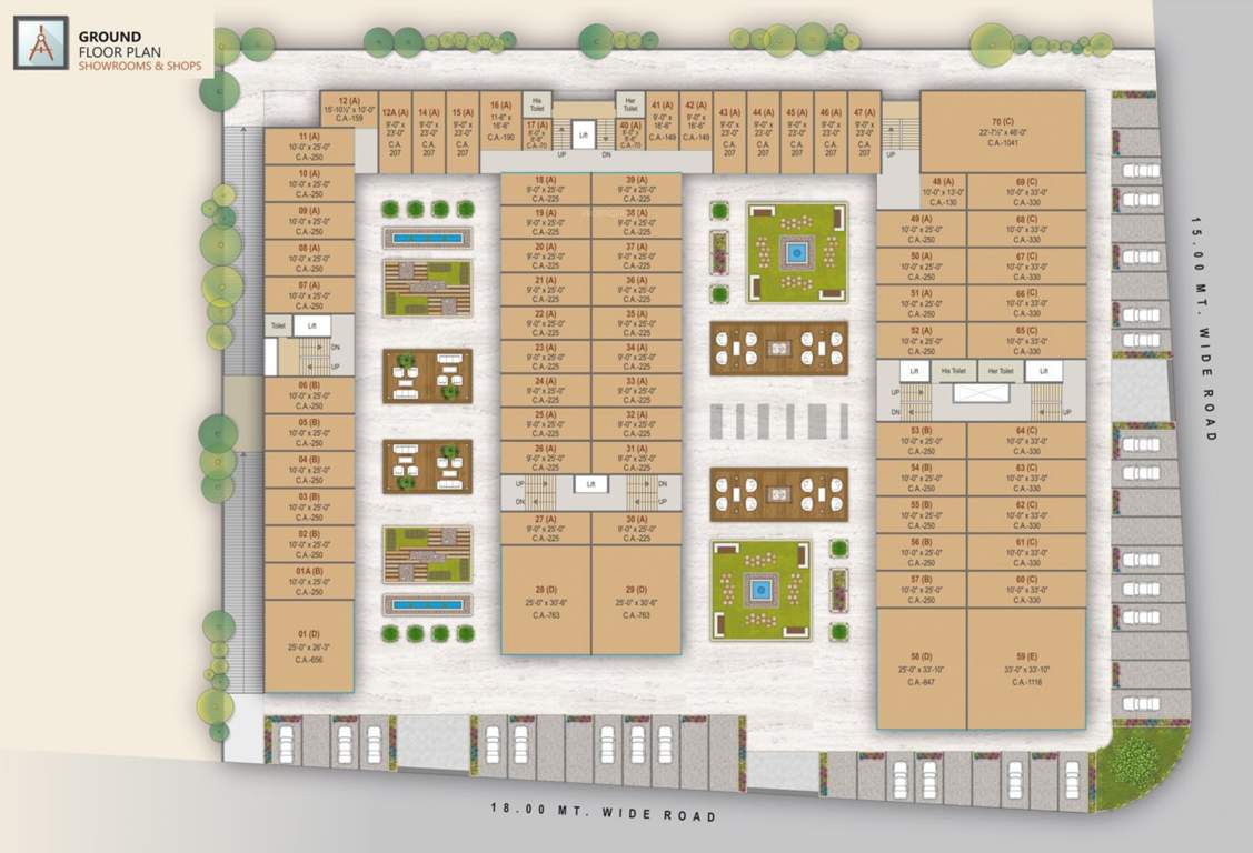 the galleria shopping hub The Galleria Shopping Hub Cluster Plan For Ground Floor