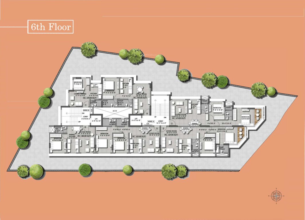  casa A Wing Cluster Plan