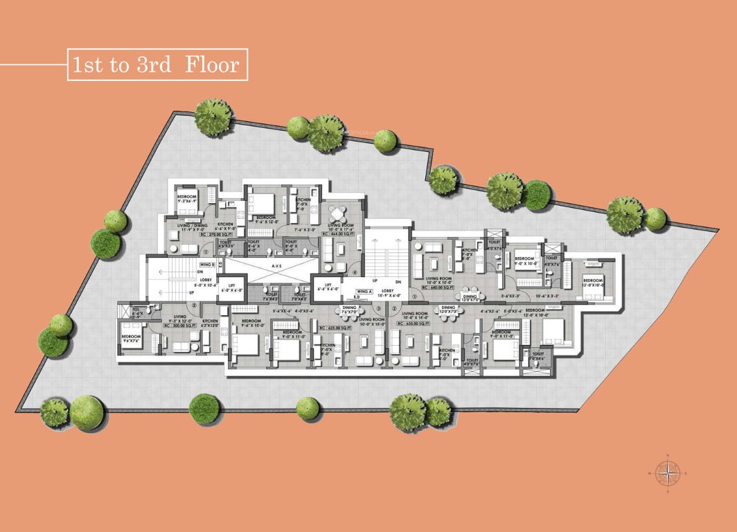  casa A Wing Cluster Plan