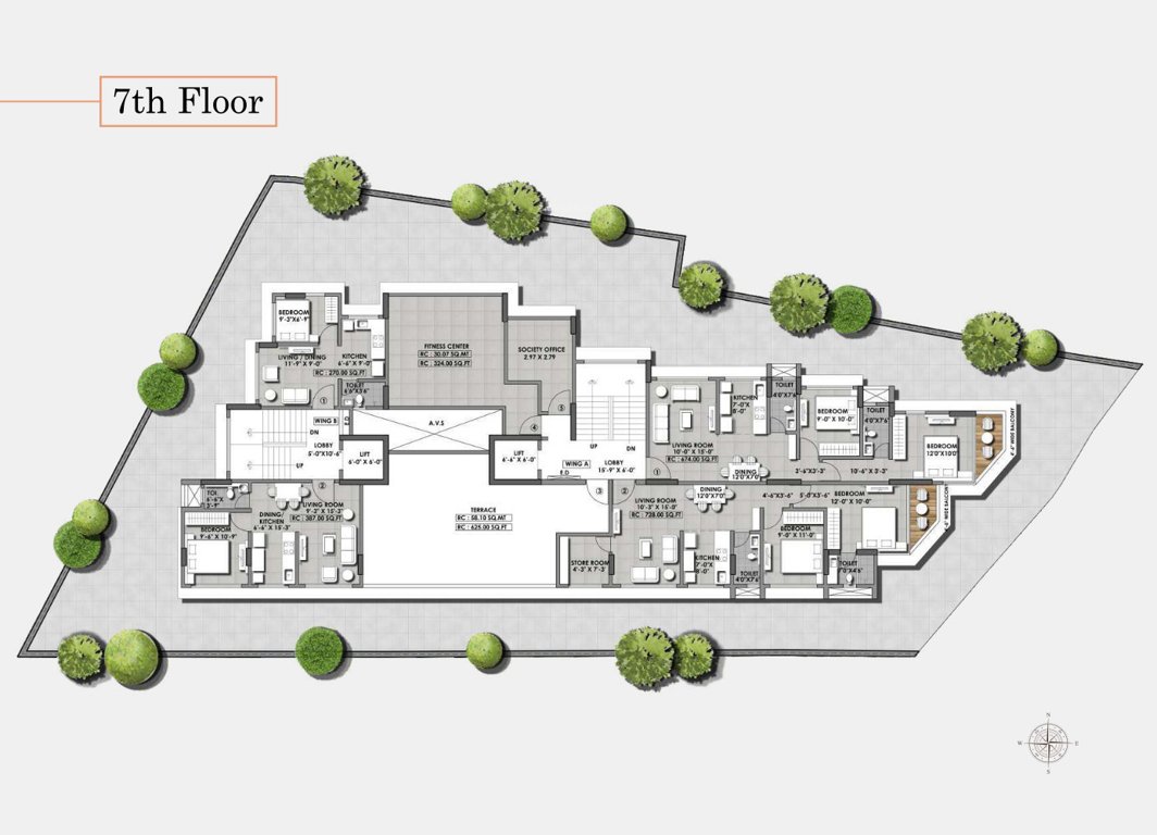  casa A Wing Cluster Plan