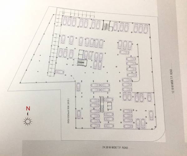  pushpak-corner Block A & B Stilt Floor Cluster Plan