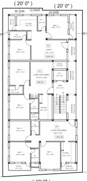  bk-rohini-flats Bk Rohini Flats Cluster Plan For Typical Floor Plan