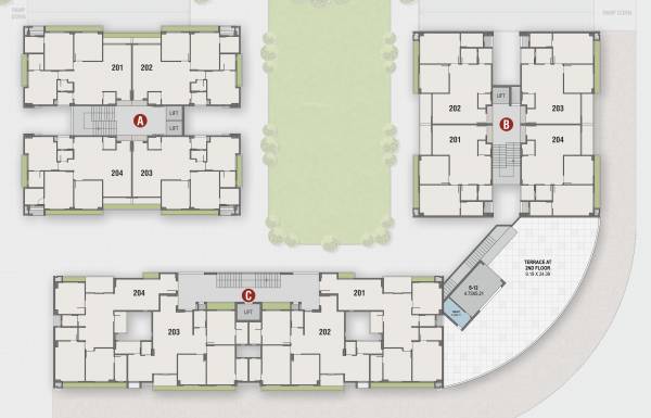  skywalk BBlock A,B,C Cluster Plan From 2nd To 7th Floor