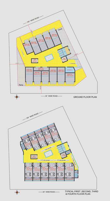  shukla business tower Shukla Business Tower Cluster Plan from ground to 4th Floor